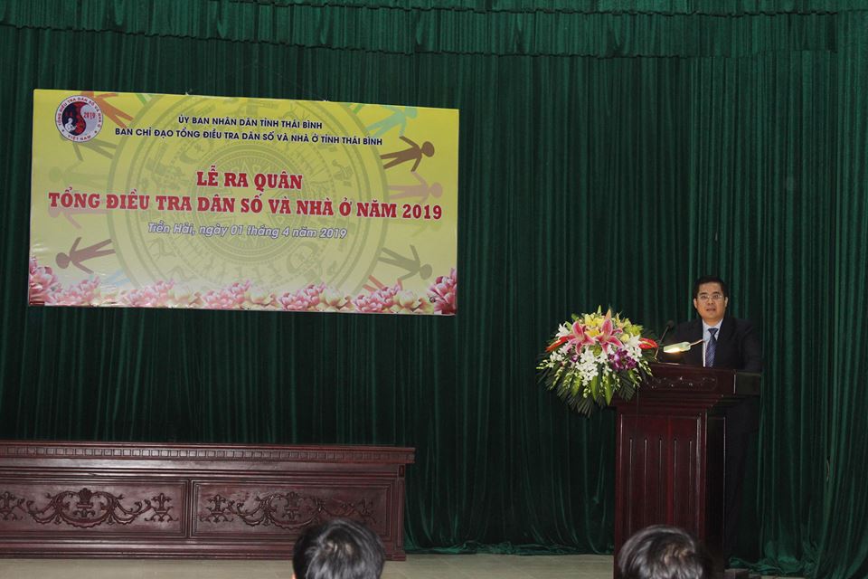 Đồng chí Nguyễn Hoàng Giang- Tỉnh ủy viên, Phó chủ tịch UBND tỉnh, Trưởng ban chỉ đạo TĐT Dân số và nhà ở tỉnh Thái Bình