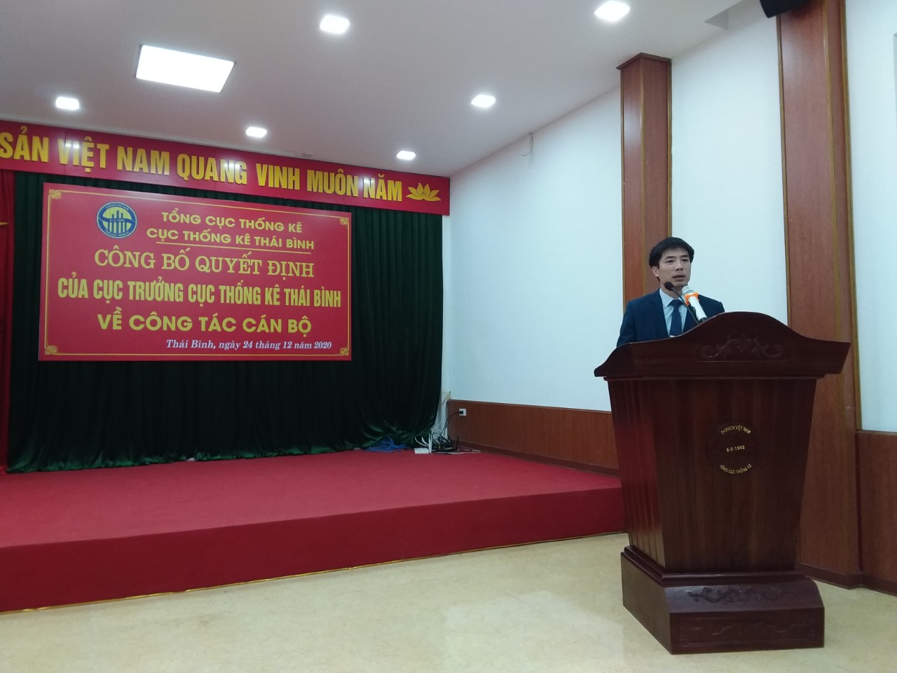 Hội nghị công bố Quyết định của Cục trưởng Cục Thống kê tỉnh Thái Bình về công tác cán bộ