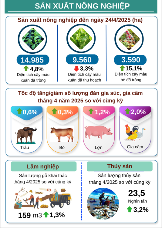 INFOGRAPHIC TÌNH HÌNH KINH TẾ - XÃ HỘI THÁNG 4 NĂM 2025